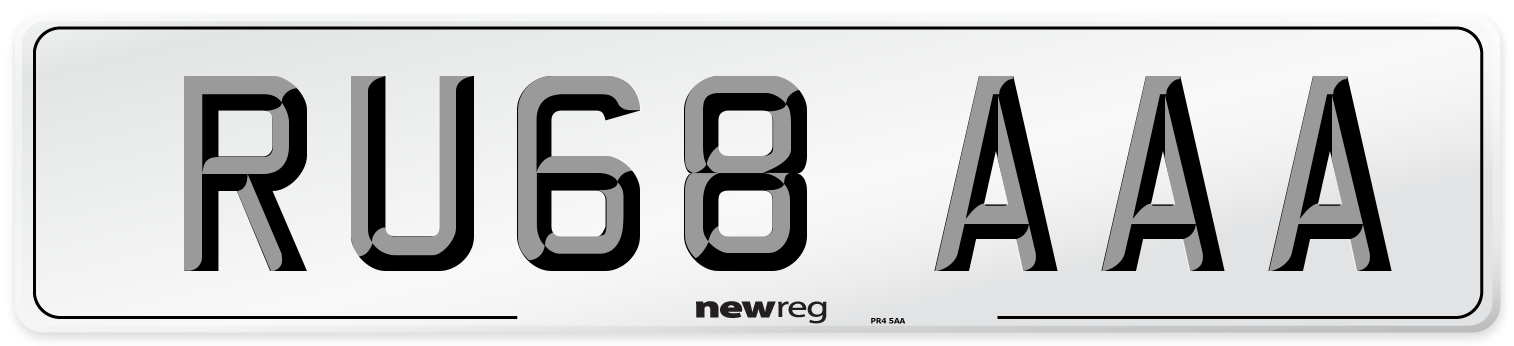 RU68 AAA Number Plate from New Reg